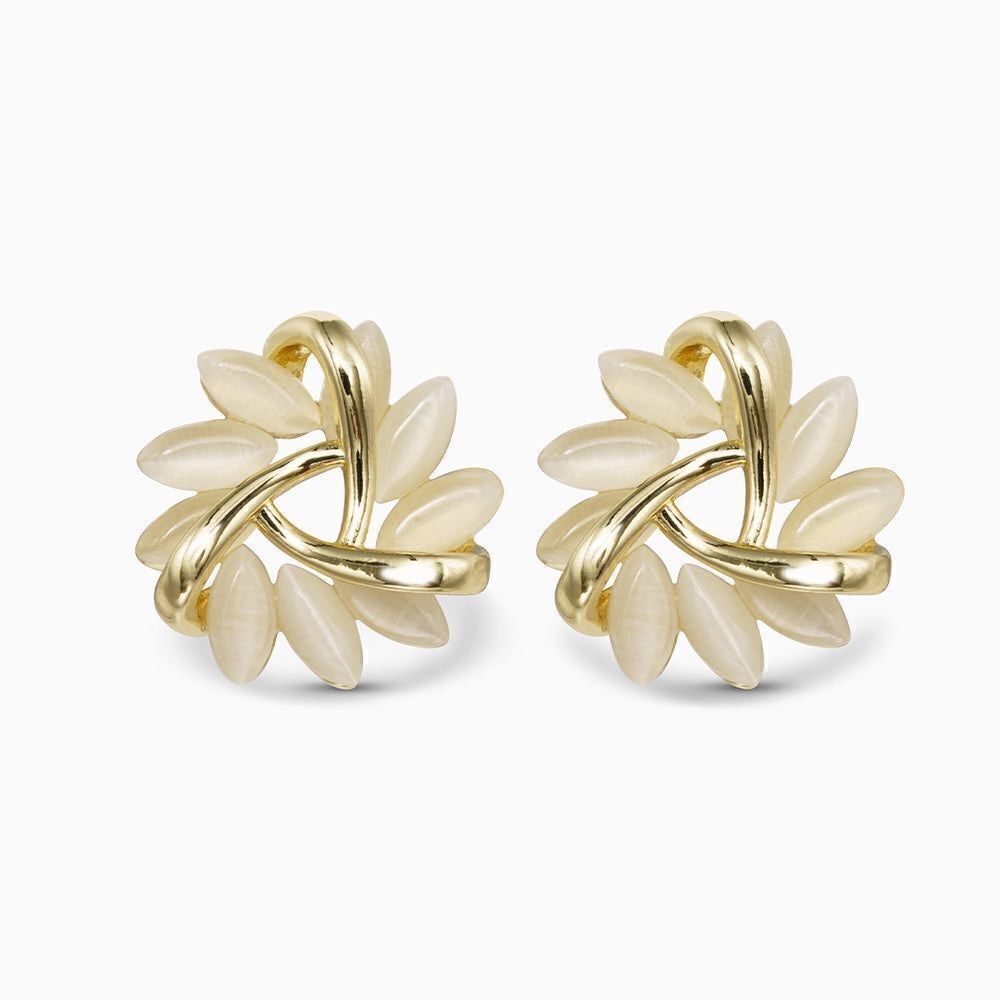 Leaf stud earrings N971